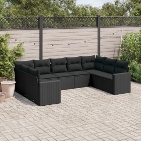 8-teiliges Gartensofa-Set und schwarze synthetische Rattankissen von , Gartensets - Ref: Foro24-3219385, Preis: 527,04 €, Rab...