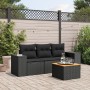 4-teilige Gartensofagarnitur mit schwarzen synthetischen Rattankissen von , Gartensets - Ref: Foro24-3225313, Preis: 287,48 €...