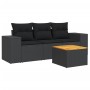 4-piece garden sofa set with black synthetic rattan cushions by , Garden sets - Ref: Foro24-3225313, Price: 287,48 €, Discoun...