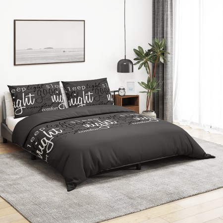 Schwarzes Bettbezug-Set aus Baumwolle, 240 x 220 cm von , Bettbezüge - Ref: Foro24-136524, Preis: 30,58 €, Rabatt: %