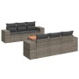 7-piece garden sofa set with gray PE rattan cushions by , Garden sets - Ref: Foro24-3225339, Price: 517,66 €, Discount: %