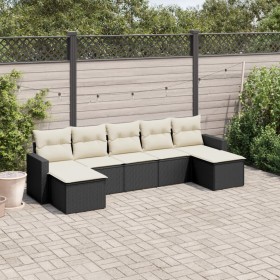 7-teiliges Garten-Essset und schwarze Kissen aus synthetischem Rattan von , Gartensets - Ref: Foro24-3219326, Preis: 408,42 €...