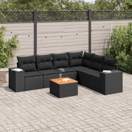 7-piece garden dining set and black synthetic rattan cushions by , Garden sets - Ref: Foro24-3225460, Price: 499,20 €, Discou...