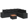 7-piece garden dining set and black synthetic rattan cushions by , Garden sets - Ref: Foro24-3225460, Price: 499,20 €, Discou...