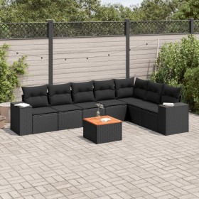 8-teiliges Gartensofa-Set und schwarze synthetische Rattankissen von , Gartensets - Ref: Foro24-3225474, Preis: 524,96 €, Rab...