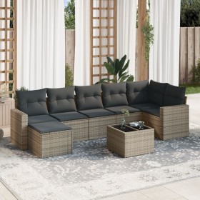 Set de sofás de jardín 8 pzas y cojines ratán sintético gris de , Conjuntos de jardín - Ref: Foro24-3219280, Precio: 512,73 €...