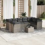 10-piece garden sofa set with gray synthetic rattan cushions by , Garden sets - Ref: Foro24-3218140, Price: 645,68 €, Discoun...