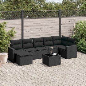 8-teiliges Gartensofa-Set und schwarze synthetische Rattankissen von , Gartensets - Ref: Foro24-3219275, Preis: 473,99 €, Rab...