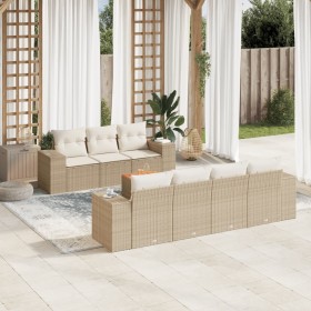 Gartensofa-Set mit beigen Kissen 8 Stück PE-Rattan von , Gartensets - Ref: Foro24-3225351, Preis: 661,99 €, Rabatt: %