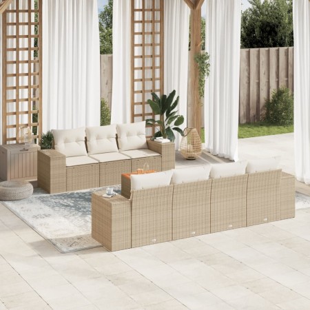 Garden sofa set with beige cushions 8 pcs PE rattan by , Garden sets - Ref: Foro24-3225351, Price: 661,99 €, Discount: %