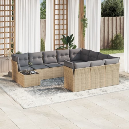 11-piece garden sofa set with beige synthetic rattan cushions by , Garden sets - Ref: Foro24-3218259, Price: 732,07 €, Discou...