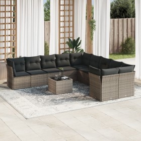 11-piece garden sofa set and gray synthetic rattan cushions by , Garden sets - Ref: Foro24-3218250, Price: 695,25 €, Discount: %