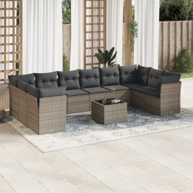 11-teiliges Gartensofa-Set und graue synthetische Rattankissen von , Gartensets - Ref: Foro24-3218210, Preis: 718,39 €, Rabat...