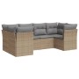 Garden sofa set with cushions 6 pieces beige synthetic rattan by , Garden sets - Ref: Foro24-3218109, Price: 389,85 €, Discou...