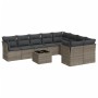 Set de sofás de jardín 10 pzas con cojines ratán sintético gris de , Conjuntos de jardín - Ref: Foro24-3218180, Precio: 645,6...