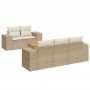 Garden sofa set with cushions 6 pieces beige synthetic rattan by , Garden sets - Ref: Foro24-3225330, Price: 542,99 €, Discou...