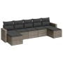 7-piece garden sofa set with gray PE rattan cushions by , Garden sets - Ref: Foro24-3219330, Price: 396,14 €, Discount: %