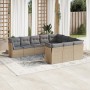 Gartensofa-Set mit beigen Kissen, 10-teilig, synthetisches Rattan von , Gartensets - Ref: Foro24-3218219, Preis: 672,20 €, Ra...