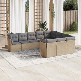 Gartensofa-Set mit beigen Kissen, 10-teilig, synthetisches Rattan von , Gartensets - Ref: Foro24-3218219, Preis: 651,49 €, Ra...