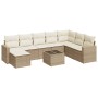 9-teiliges Gartensofa-Set mit beigen synthetischen Rattankissen von , Gartensets - Ref: Foro24-3219358, Preis: 699,97 €, Raba...