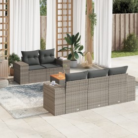 6-piece garden furniture set and gray synthetic rattan cushions by , Garden sets - Ref: Foro24-3225332, Price: 477,10 €, Disc...