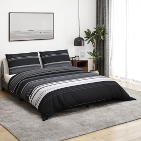 Schwarz-weißes Bettbezug-Set aus Baumwolle, 200 x 200 cm von , Bettbezüge - Ref: Foro24-136496, Preis: 27,41 €, Rabatt: %