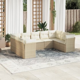 9-teiliges Gartensofa-Set mit beigen synthetischen Rattankissen von , Gartensets - Ref: Foro24-3218128, Preis: 690,99 €, Raba...