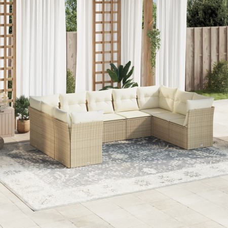 9-teiliges Gartensofa-Set mit beigen synthetischen Rattankissen von , Gartensets - Ref: Foro24-3218128, Preis: 687,69 €, Raba...