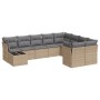 Gartensofa-Set mit beigen Kissen, 10-teilig, synthetisches Rattan von , Gartensets - Ref: Foro24-3218189, Preis: 632,68 €, Ra...