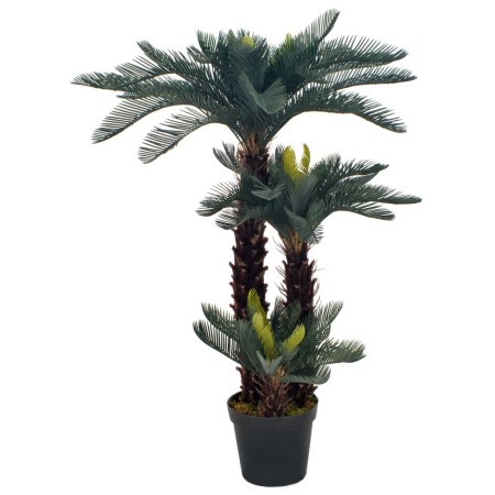 Planta artificial palmera cica con macetero 125 cm verde de vidaXL, Flora artificial - Ref: Foro24-280186, Precio: 159,67 €, ...