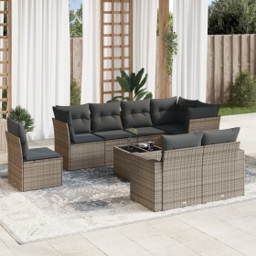 9-teiliges Gartenmöbel-Set und graue synthetische Rattankissen von , Gartensets - Ref: Foro24-3219240, Preis: 653,71 €, Rabat...