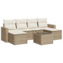 7-teiliges Gartensofa-Set und beige synthetische Rattankissen von , Gartensets - Ref: Foro24-3219318, Preis: 484,91 €, Rabatt: %