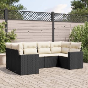 6-teiliges Gartensofa-Set und schwarze synthetische Rattankissen von , Gartensets - Ref: Foro24-3219366, Preis: 394,59 €, Rab...