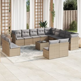 14-teiliges Gartensofa-Set mit beigen synthetischen Rattankissen von , Gartensets - Ref: Foro24-3250338, Preis: 947,45 €, Rab...