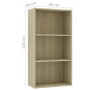 3-tier oak plywood shelf 60x30x114cm by , Bookcases and shelves - Ref: Foro24-800975, Price: 77,99 €, Discount: %