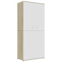 White and oak plywood shoe cabinet 80x39x178 cm by , Shoe racks and shoe organizers - Ref: Foro24-802863, Price: 203,86 €, Di...