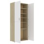 White and oak plywood shoe cabinet 80x39x178 cm by , Shoe racks and shoe organizers - Ref: Foro24-802863, Price: 203,86 €, Di...