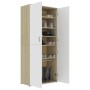 White and oak plywood shoe cabinet 80x39x178 cm by , Shoe racks and shoe organizers - Ref: Foro24-802863, Price: 203,86 €, Di...