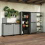 Keter Storage Cabinet with Planet gray and black shelves by , Lockers and storage cabinets - Ref: Foro24-445034, Price: 123,3...