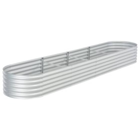 Silver galvanized steel flower bed 400x80x44 cm by , Pots and planters - Ref: Foro24-45516, Price: 147,99 €, Discount: %