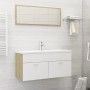 Bathroom furniture set 2 pieces white oak plywood by , Bathroom furniture - Ref: Foro24-804814, Price: 78,99 €, Discount: %