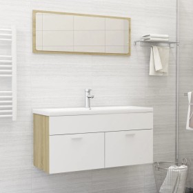 Bathroom furniture set 2 pieces white oak plywood by , Bathroom furniture - Ref: Foro24-804814, Price: 78,99 €, Discount: %