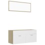 Bathroom furniture set 2 pieces white oak plywood by , Bathroom furniture - Ref: Foro24-804814, Price: 78,99 €, Discount: %