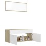 Bathroom furniture set 2 pieces white oak plywood by , Bathroom furniture - Ref: Foro24-804814, Price: 78,99 €, Discount: %