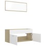 Set de muebles de baño 2 pzas madera contrachapada blanco roble de , Muebles de baño - Ref: Foro24-804814, Precio: 78,88 €, D...