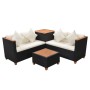 Set de muebles de jardín 4 pzas y cojines ratán sintético negro de , Conjuntos de jardín - Ref: Foro24-43007, Precio: 565,00 ...