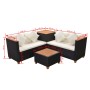 Set de muebles de jardín 4 pzas y cojines ratán sintético negro de , Conjuntos de jardín - Ref: Foro24-43007, Precio: 565,00 ...