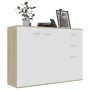 Sonoma oak white plywood sideboard 105x30x75 cm by , Sideboards - Ref: Foro24-800698, Price: 145,73 €, Discount: %