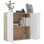 Sonoma oak white plywood sideboard 105x30x75 cm by , Sideboards - Ref: Foro24-800698, Price: 145,73 €, Discount: %