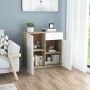 Aparador madera contrachapada blanco y roble Sonoma 80x36x75 cm de , Aparadores - Ref: Foro24-801837, Precio: 108,99 €, Descu...